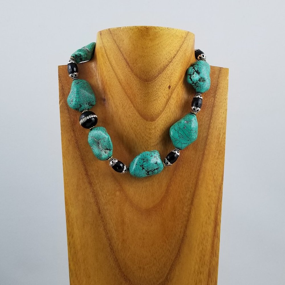 Turquoise & Onyx Necklace